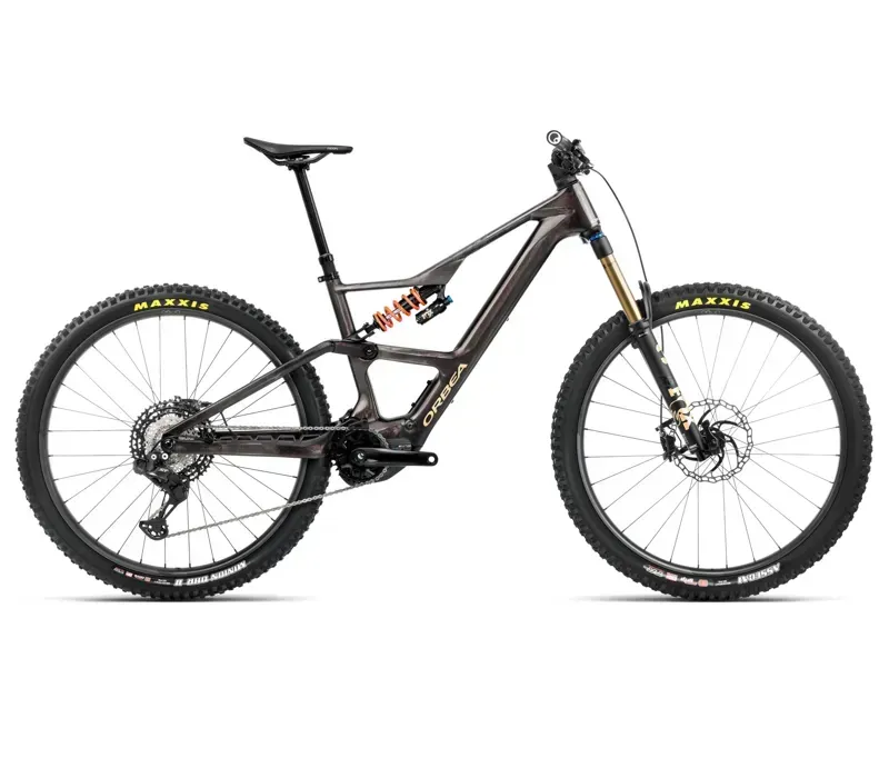 Orbea Rise Lt M-Team 420Wh E-Mountain Bike In Cosmic Carbon View/Golden Sand Gloss